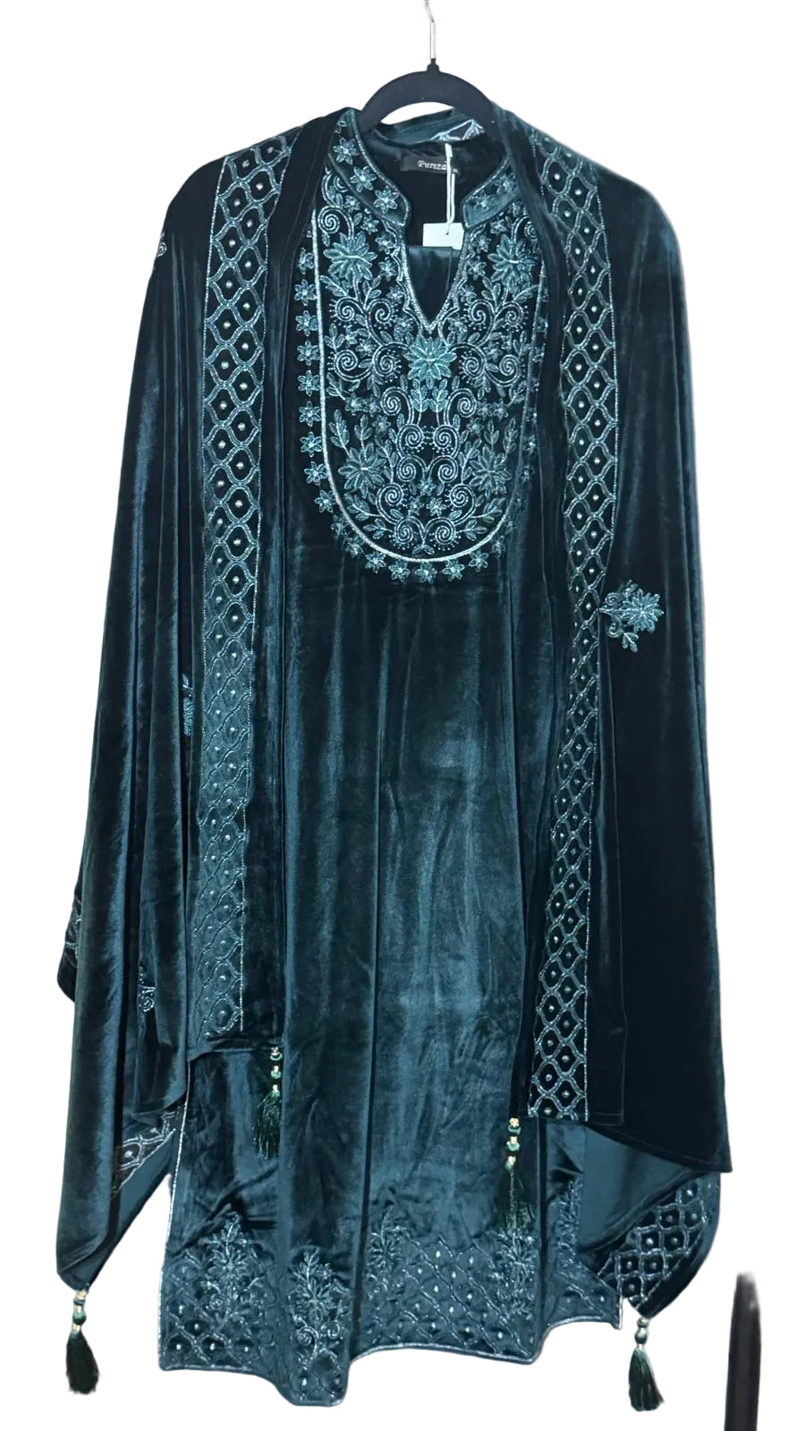 Emerald Velvet Kurta Set